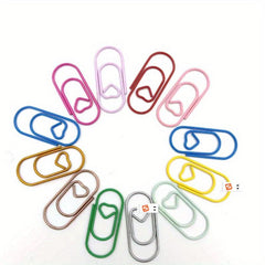 Colorful Heart Paperclip Mini Metal Paper Clips for Office School Home Desk Orga