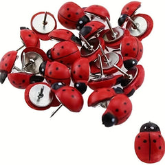 30pcs Ladybug Thumb Tacks Red Decorative Cork Board Office Accessories