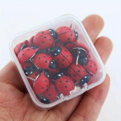 30pcs Ladybug Thumb Tacks Red Decorative Cork Board Office Accessories