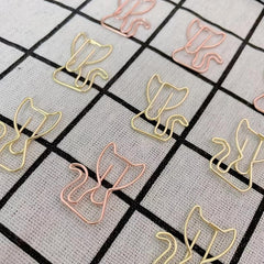 10pcs Mix Cat Kitten Shaped Metal Paper Clips Cartoon Little Cat Bookmarks