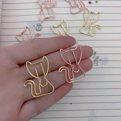 10pcs Mix Cat Kitten Shaped Metal Paper Clips Cartoon Little Cat Bookmarks