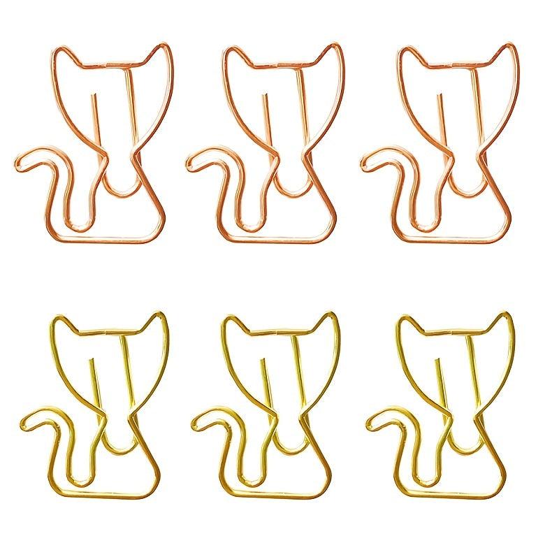 10pcs Mix Cat Kitten Shaped Metal Paper Clips Cartoon Little Cat Bookmarks