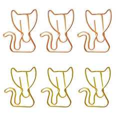 10pcs Mix Cat Kitten Shaped Metal Paper Clips Cartoon Little Cat Bookmarks