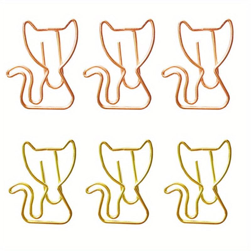 10pcs Mix Cat Kitten Shaped Metal Paper Clips Cartoon Little Cat Bookmarks