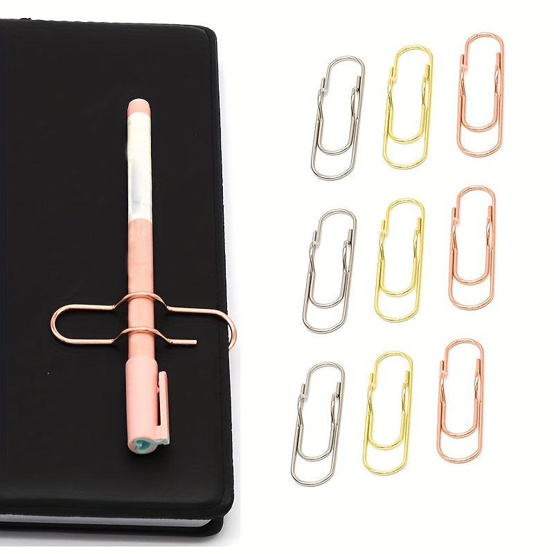 10PCS Desk Accessories Pen Holder Paperclip Stationary Pencil Clips