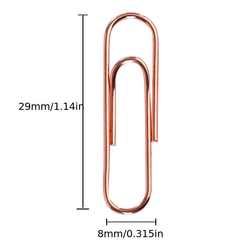 100pcs Rose Paper Clips 28MM Boxed Metal Paper Clips Push Pins For Office Folder