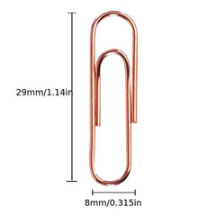 100pcs Rose Paper Clips 28MM Boxed Metal Paper Clips Push Pins For Office Folder