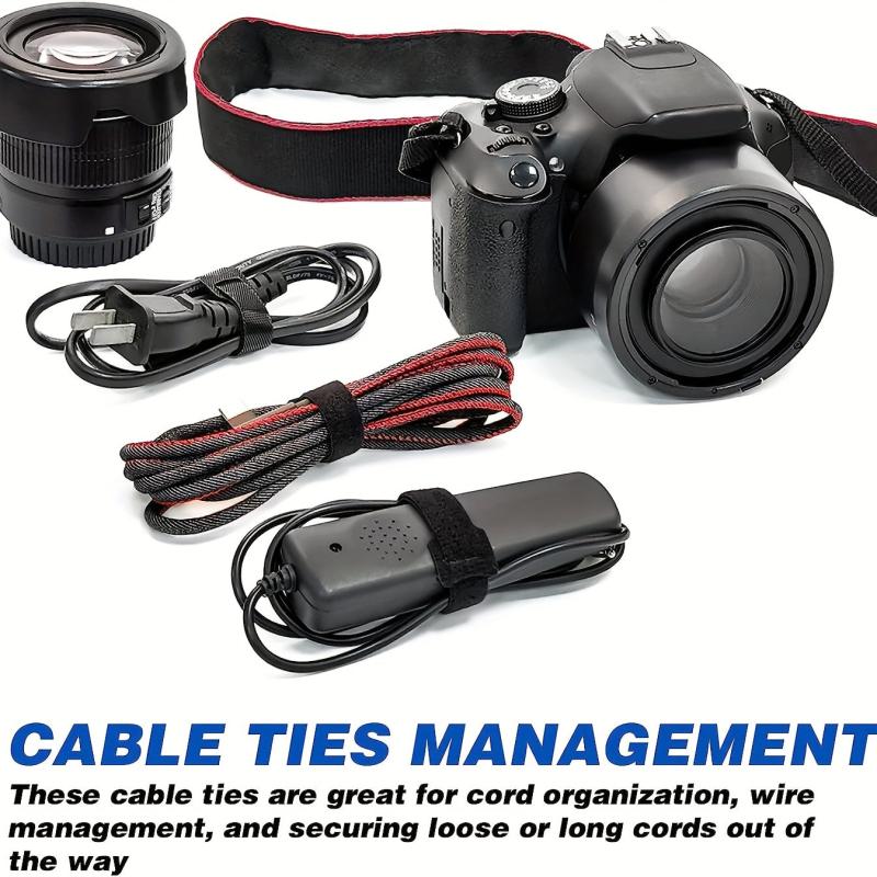 10PCS Reusable Cable Ties with Carabiners for Cable Management