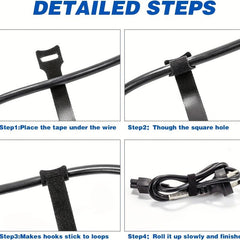 10PCS Reusable Cable Ties with Carabiners for Cable Management