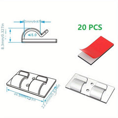 Double Hook Cable Clips UV Resistant Material Light Clips 20PCS