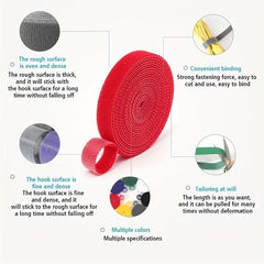 4 Rolls Hook And Loop Straps Reusable 1 5m Roll Double Side Hook Roll