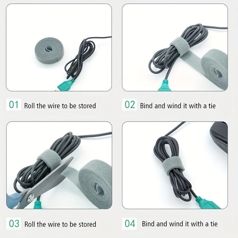 4 Rolls Hook And Loop Straps Reusable 1 5m Roll Double Side Hook Roll