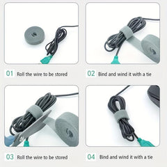 4 Rolls Hook And Loop Straps Reusable 1 5m Roll Double Side Hook Roll