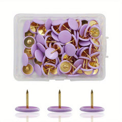 1600 Colorful Plastic Coated Push Pins in Small Box - 16 Colors