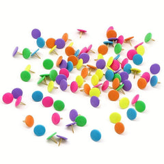 1600 Colorful Plastic Coated Push Pins in Small Box - 16 Colors