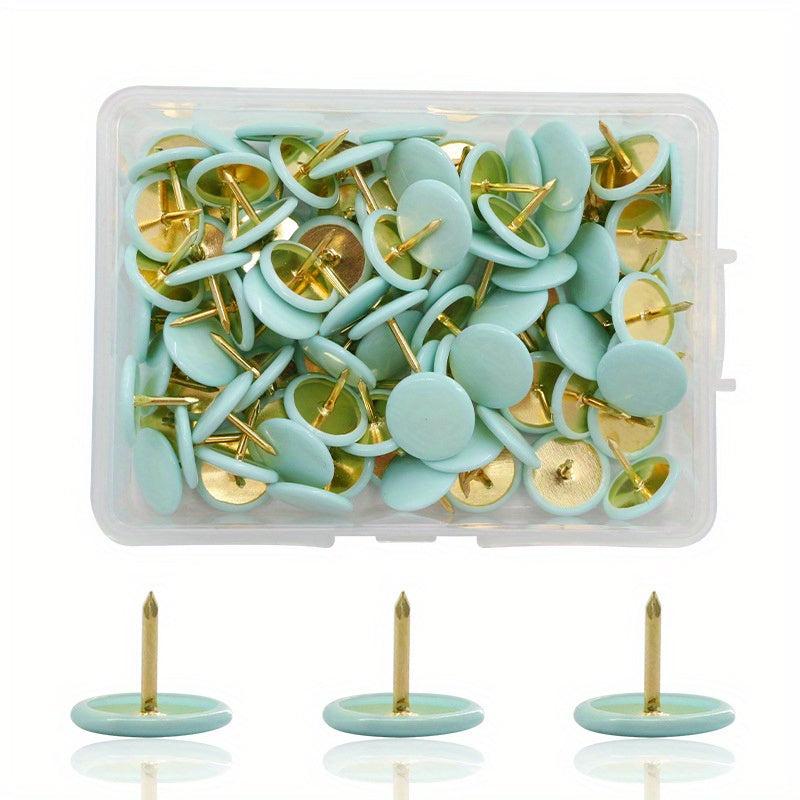 1600 Colorful Plastic Coated Push Pins in Small Box - 16 Colors