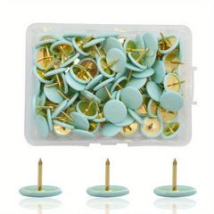 1600 Colorful Plastic Coated Push Pins in Small Box - 16 Colors