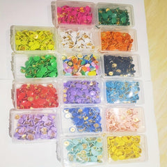 1600 Colorful Plastic Coated Push Pins in Small Box - 16 Colors