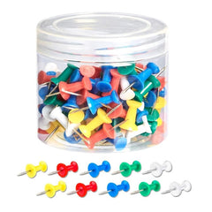 100 Colored Push Pins with Storage Box