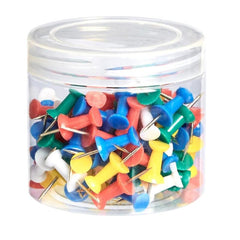 100 Colored Push Pins with Storage Box