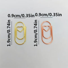 100pcs Mini Love Paper Clips for Office Use