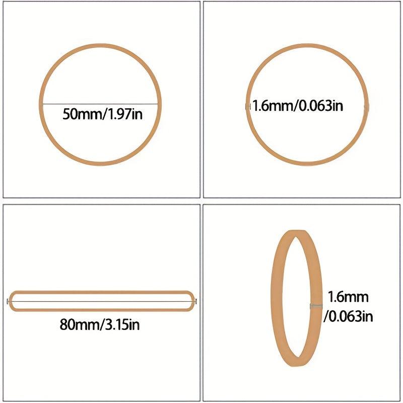 Natural Rubber Bands, Beige, 5.0cm Diameter, 0.16cm Thickness