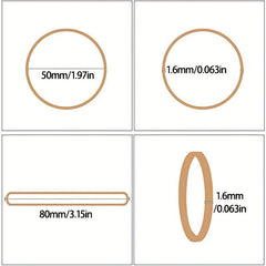 Natural Rubber Bands, Beige, 5.0cm Diameter, 0.16cm Thickness