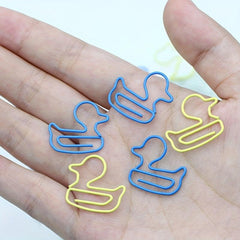20pcs Duck Shaped Paperclip Fun Stationery Yellow Duck Paper Clip