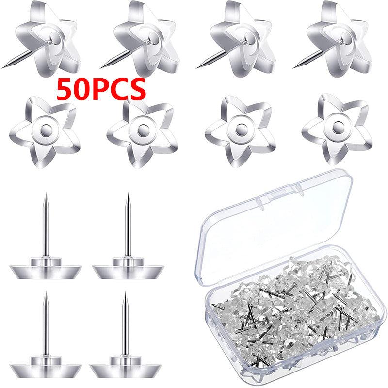 50 Clear Heart Push Pins for Cork Board Decorative Thumb Tacks for Office School