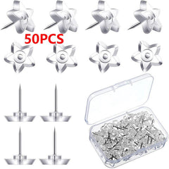50 Clear Heart Push Pins for Cork Board Decorative Thumb Tacks for Office School