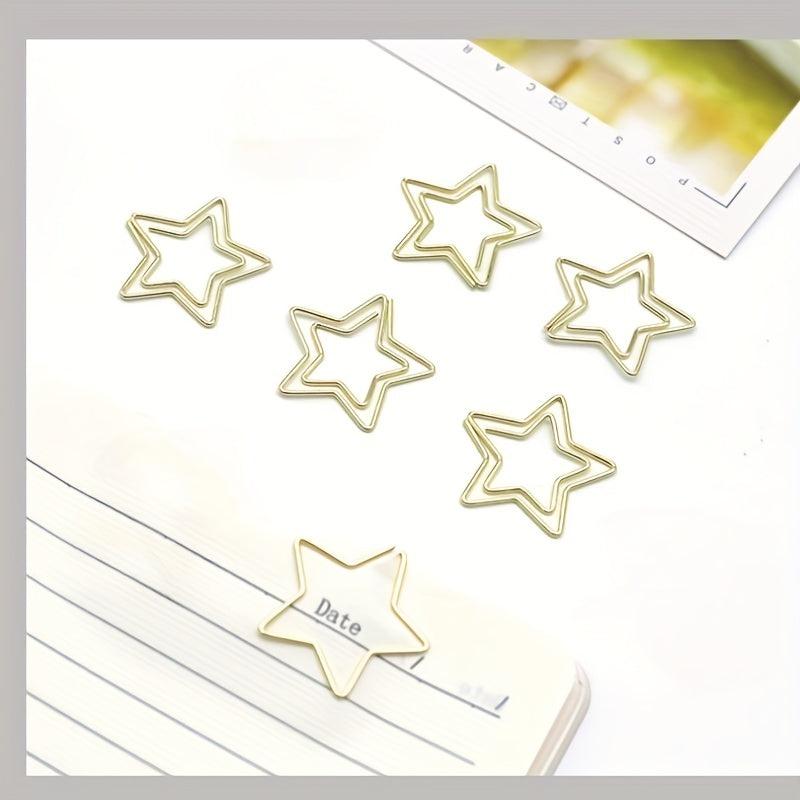 30pcs Star Metal Paper Clips Bookmarks Office Notebook School Stationery Accesso