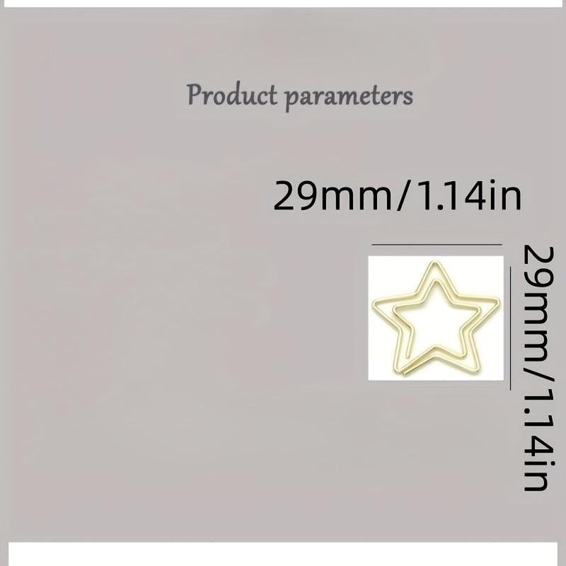 30pcs Star Metal Paper Clips Bookmarks Office Notebook School Stationery Accesso