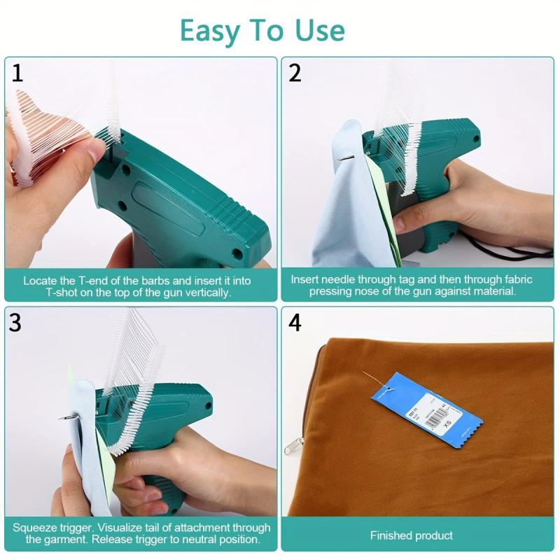 Clothes Tag Gun Retail Tagging Machine With 6 Pins And 1000 Barb Fasteners