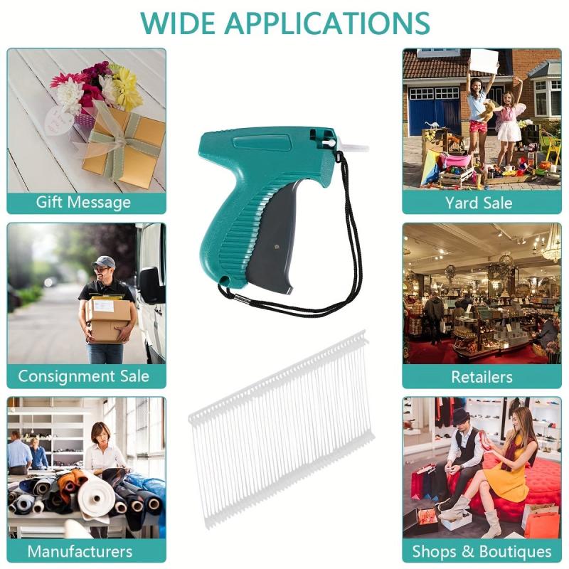 Clothes Tag Gun Retail Tagging Machine With 6 Pins And 1000 Barb Fasteners