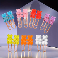 10pcs Bear Metal Rose Paper Clip Office School Stationery Decoration