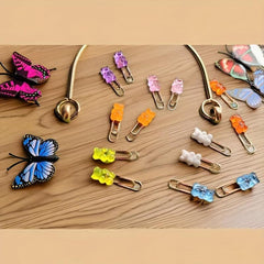 10pcs Bear Metal Rose Paper Clip Office School Stationery Decoration