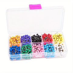 1000 Assorted Round Head Push Pins Map Tacks