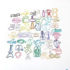 20pcs Cartoon Paper Clips Multicolor Bookmark Office Supplies