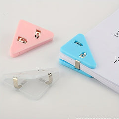 Triangle Corner Clip Folder A4 Bill Plastic Clip 50-70 Sheets Storage Office