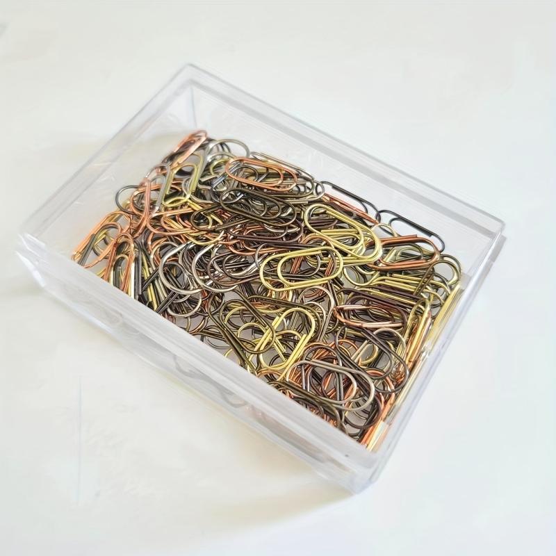 300pcs Colorful Reusable Paper Clips in Acrylic Box