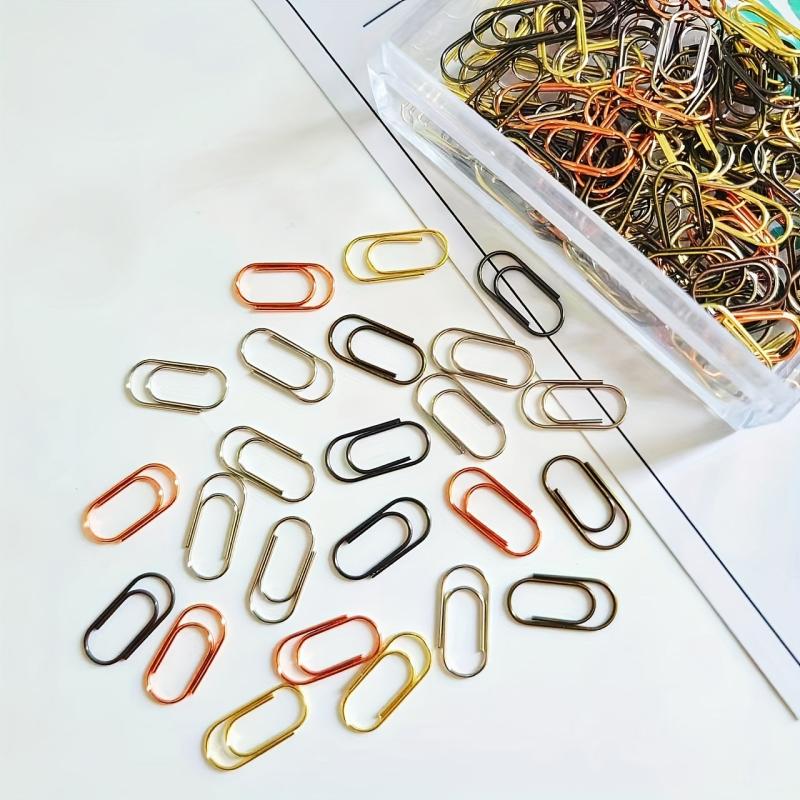 300pcs Colorful Reusable Paper Clips in Acrylic Box
