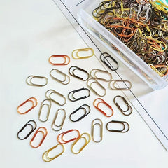 300pcs Colorful Reusable Paper Clips in Acrylic Box