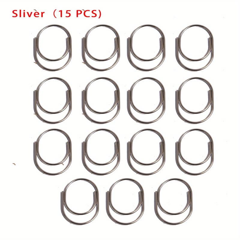 15pcs 25mm Paper Clips 3 Colors Nickel Plated School Stationery Supplies