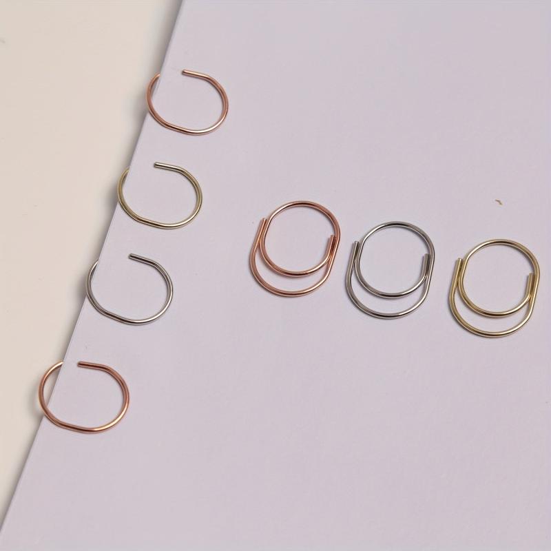 15pcs 25mm Paper Clips 3 Colors Nickel Plated School Stationery Supplies