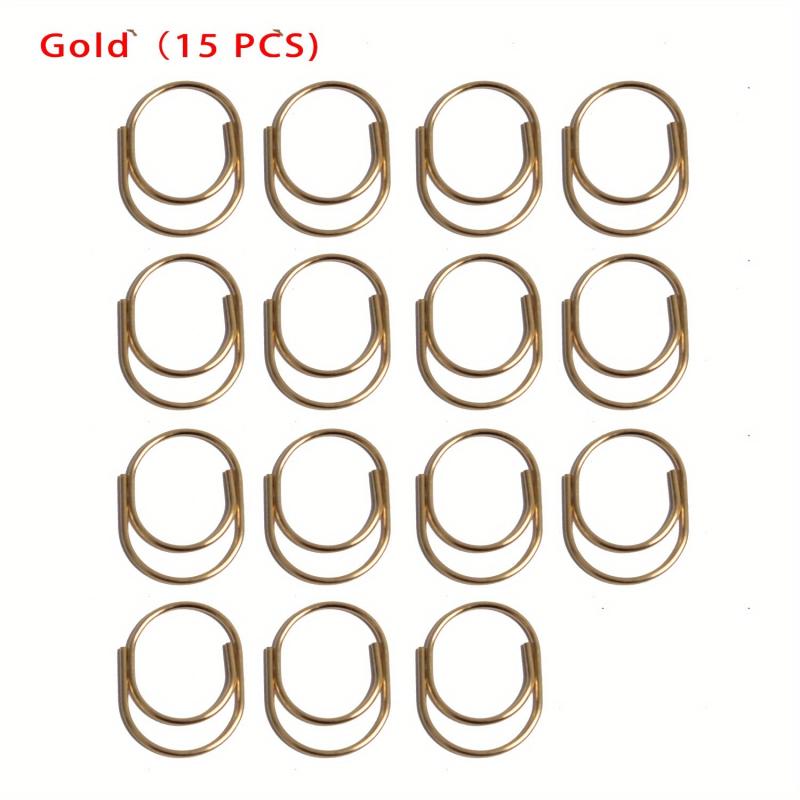 15pcs 25mm Paper Clips 3 Colors Nickel Plated School Stationery Supplies
