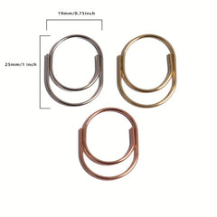 15pcs 25mm Paper Clips 3 Colors Nickel Plated School Stationery Supplies
