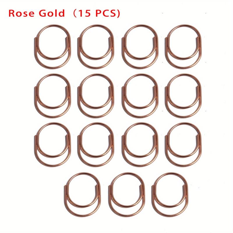 15pcs 25mm Paper Clips 3 Colors Nickel Plated School Stationery Supplies