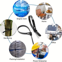 20cm 10pcs Reusable Ties Nylon Ties Tensile Strength Wire Management Cable Ties