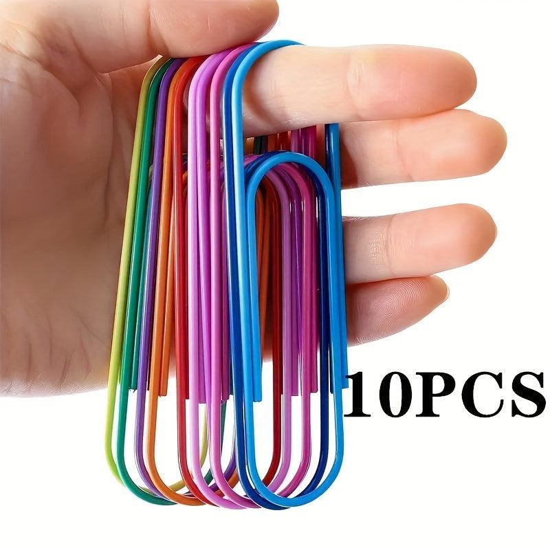 10 Pack Random 4 Inch Colored Jumbo Coated Paper Clips
