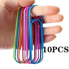 10 Pack Random 4 Inch Colored Jumbo Coated Paper Clips